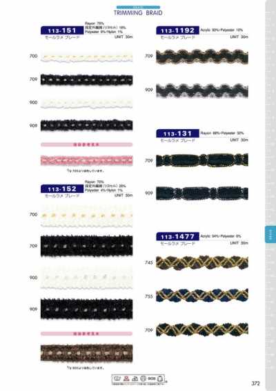 113-1192 Chenille Lamé Braid Approx. 10mm