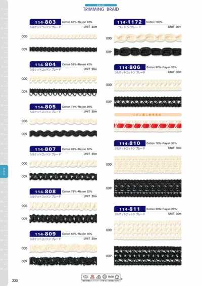114-810 Mercerized Cotton Braid, Approx. 18mm