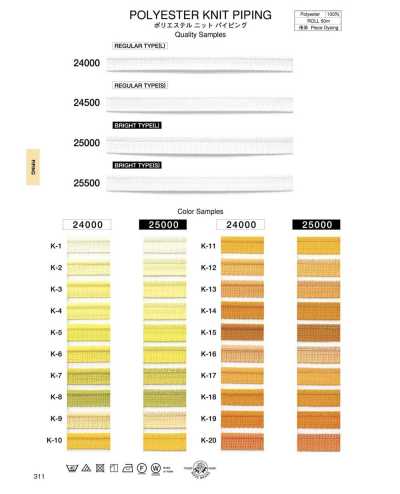 24000 Polyester Knit Piping (Approx. 8 Mm)