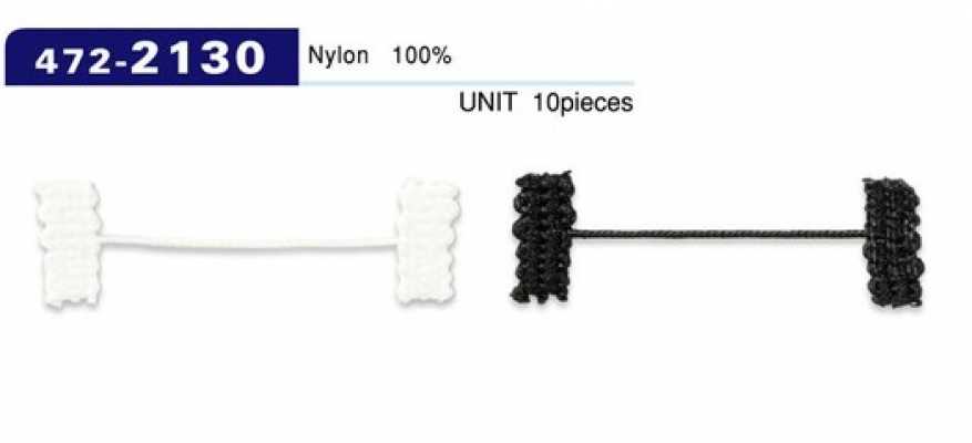 472-2130 Button Loop Lining Stopper Braided Cord Type Total Length 42 Mm (10 Pcs)