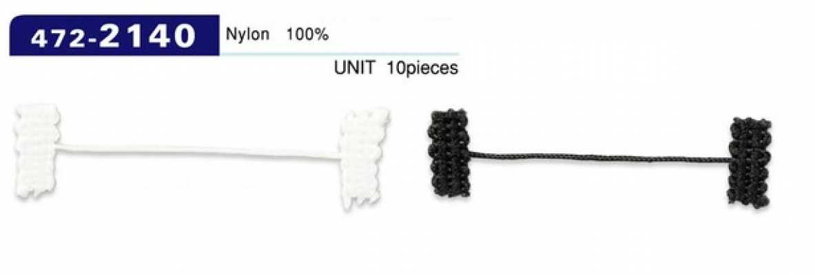 472-2140 Button Loop Lining Fastener, Braided Cord Type, Overall Length 52 Mm (Quantity: 10)