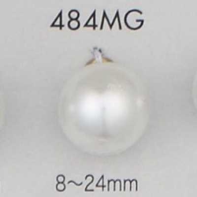 484MG Pearl-Finish Urea Resin Gold Half-Ring Shank Button