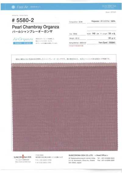 5580-2 Yarn-Dyed Pearl Organza