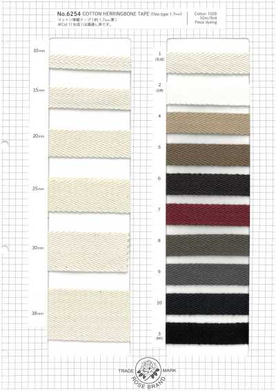 6254 Cotton Thick Twill Tape (1.7 Mm Thick)