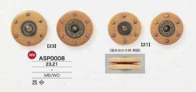 Wood/brass Snap Button Buttons