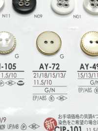 AY72 Two-hole Cap And Close Post Button For Dyeing IRIS Sub Photo