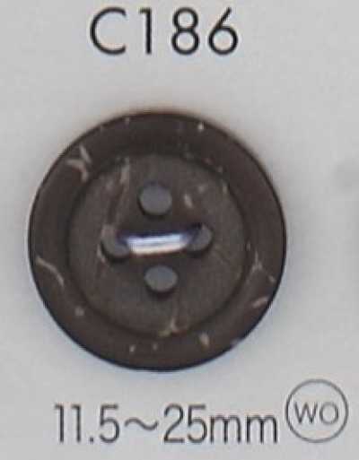 C186 Natural Material Wood 4-Hole Button