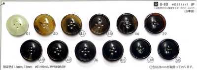 COR8 [Buffalo Horn Style] 4-Hole Button With Rim