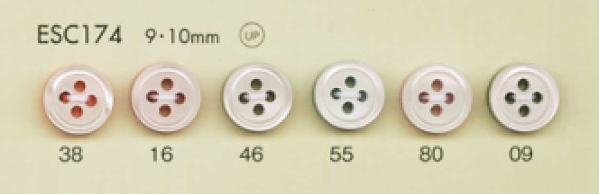 ESC174 DAIYA BUTTONS Colorful Shell-Style Polyester Button