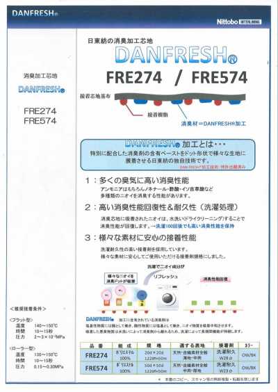 FRE574 [Nitto Boseki] Deodorizing Interlining DANFRESH For Medium-Heavy To Heavy Fabrics