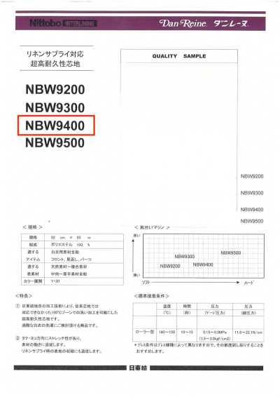 NBW9400 Heavy-duty, High-durability Interfacing For Garment Washing, Hard Type