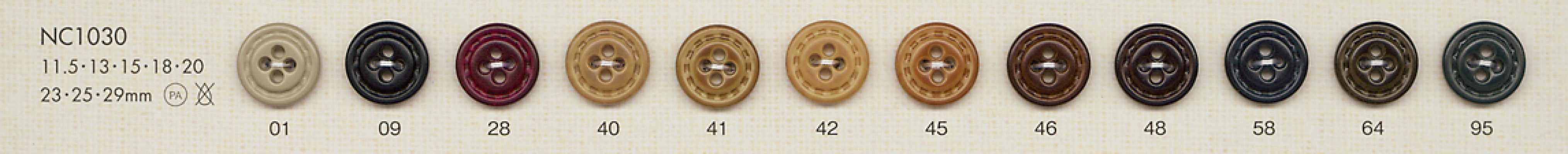 Leather-look Plastic Four-Hole Nylon Button
