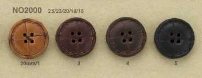 NO2000 Leather 4-hole Button With Exposed Holes