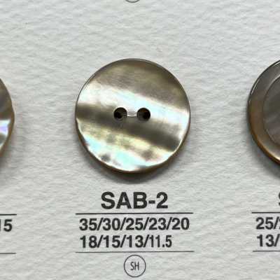 SAB2 Natural Material Shell 2-Hole Glossy Button