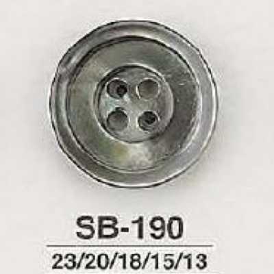 SB190 Black Mother-of-pearl Shell 4-hole Button