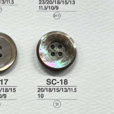 SC18 Natural Material Shell 4-hole Glossy Button