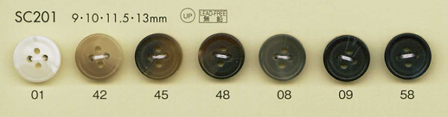 SC201 DAIYA BUTTONS Impact-Resistant HYPER DURABLE Series Buffalo-Horn-Style Polyester Button