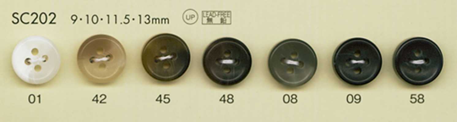 SC202 DAIYA BUTTONS Impact-Resistant HYPER DURABLE Series Buffalo-Horn-Style Polyester Button