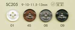 SC205 DAIYA BUTTONS Impact-Resistant HYPER DURABLE Series Shell-Look Polyester Button