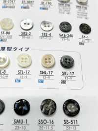 SNL17 Colorless Button With 4 Front Holes Made From Takase Shell IRIS Sub Photo