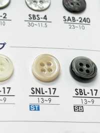 SNL17 Colorless Button With 4 Front Holes Made From Takase Shell IRIS Sub Photo