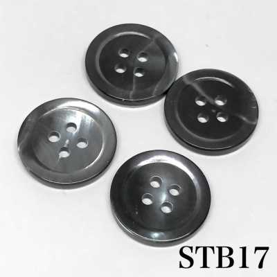 STB17 Genuine Shell Button-Smoke-