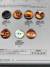 UAK1 Natural Material Shell Dyed Front Hole 2 Holes Glossy Button IRIS Sub Photo