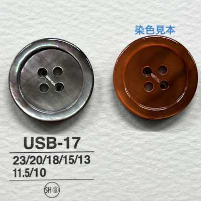 USB17 Natural Material, Dyed, Made Of Black Mother-of-pearl Shell, Four-hole Front, Glossy Button