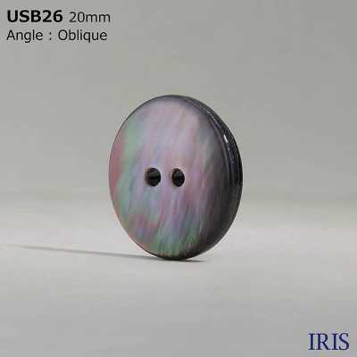 USB26 Natural Material Dyed Mother Of Pearl Shell 2 Front Holes Glossy Button IRIS Sub Photo