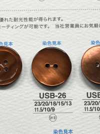 USB26 Natural Material Dyed Mother Of Pearl Shell 2 Front Holes Glossy Button IRIS Sub Photo