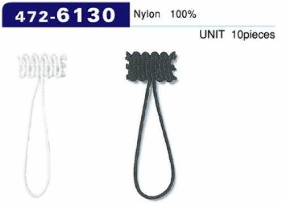 472-6130 Button Loop, Braided Cord Type, Total Length 40 Mm (10 Pcs.)