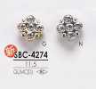 SBC4274 Crystal Stone Button