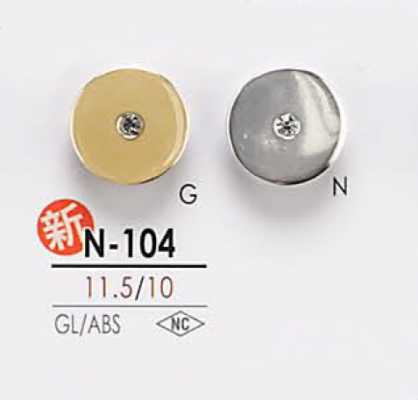 N104 Pin Curl-Style Crystal Stone Button