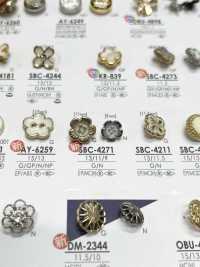 SBC4271 Flower Motif For Dyeing Metal Button IRIS Sub Photo