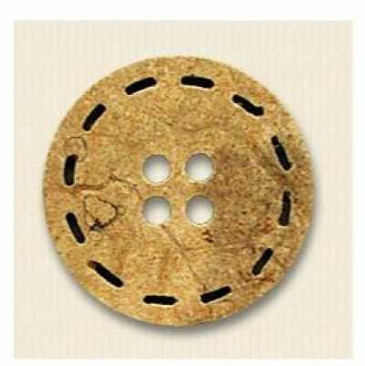 10045624 4-Hole Wood Button With Stitch Pattern