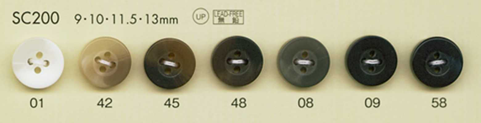 SC200 DAIYA BUTTONS Impact-resistant HYPER DURABLE Series Buffalo-horn-look Polyester Buttons