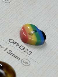 OPH323 DAIYA BUTTONS Heart-shaped Polyester Button (Rainbow) DAIYA BUTTON(DAIYA BUTTON) Sub Photo