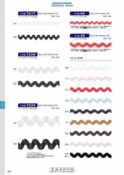 116-7225 Aurora Lame 25-strand Zigzag Braid Approx. 10 Mm