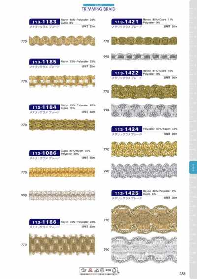 113-1424 Metallic Lame Braid Approx. 15 Mm