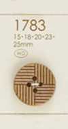 1783 Natural Material Geometry 4 Holes Wood Button