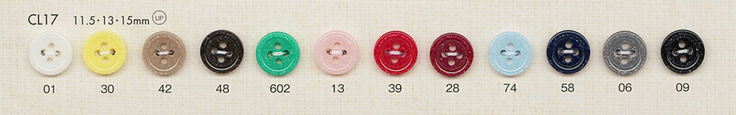 CL17 Glitter Four-Hole Plastic Button For Shirts And Blouses