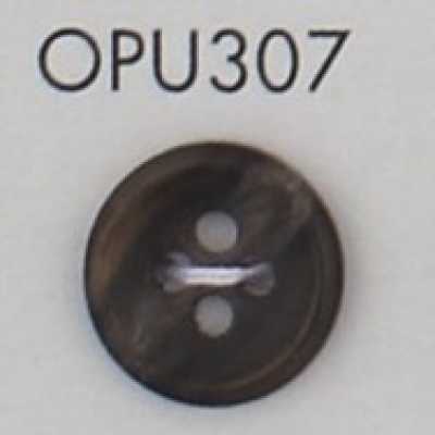 OPU307 Tortoiseshell-style Four-hole Polyester Button
