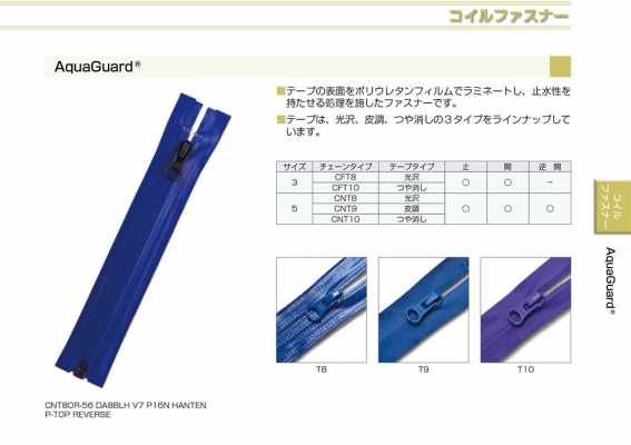 5CNT9C AquaGuard® Water Repellent Zipper Size 5 Leather-like Type Closed End