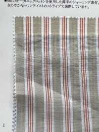 35463 Yarn Dyed 60s Organic Cotton Shirring Marine Stripe[Textile / Fabric] SUNWELL Sub Photo