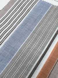 35464 Yarn-dyed 60 Thread Organic Cotton Shirring Big Multi-stripe[Textile / Fabric] SUNWELL Sub Photo