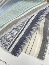 35464 Yarn-dyed 60 Thread Organic Cotton Shirring Big Multi-stripe[Textile / Fabric] SUNWELL Sub Photo