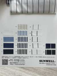 14260 Yarned Cotton / Lycra Weather Stretch Chambray &amp; Stripes[Textile / Fabric] SUNWELL Sub Photo