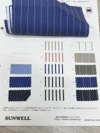 14261 Yarn-dyed Cotton/nylon Stretch Chambray & Stripes[Textile / Fabric] SUNWELL Sub Photo