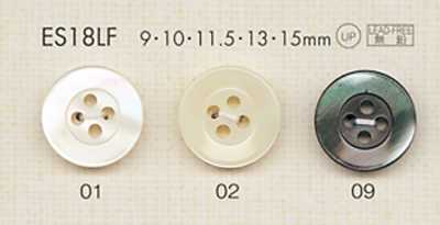 ES18LF DAIYA BUTTONS 4-Hole Shell-Look Polyester Button