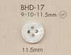 BHD17 DAIYA BUTTONS Impact-resistant Bordered Four-hole RIVER SHELL-like Polyester Button